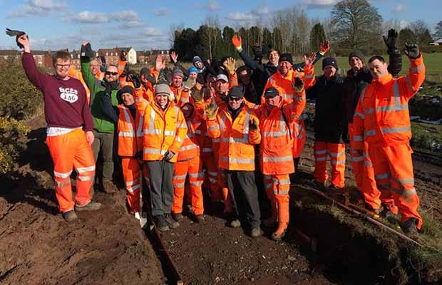 Volunteers working to create the new Fosseway Heath nature reserve