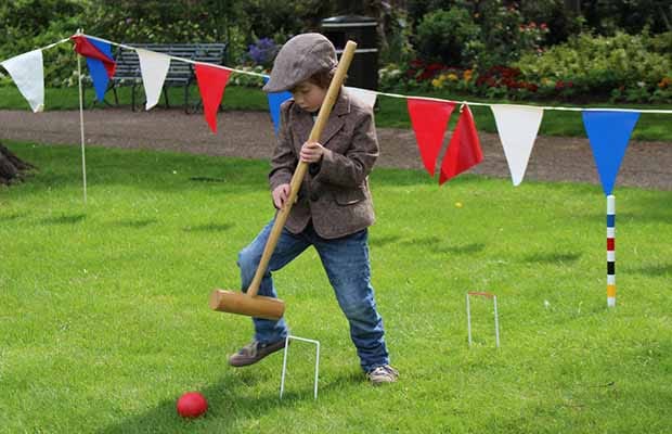 Robin Owen playing croquet at the Victorian May Day event in Lichfield