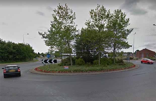 The island at the junction of Bridge Cross Road and Sycamore Road. Pic: Google Streetview