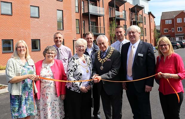 Cllr Bob Awty cutting the ribbon at Lichfield One