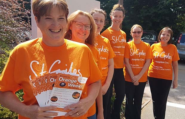 The St Giles Hospice team gearing up for Orange Week