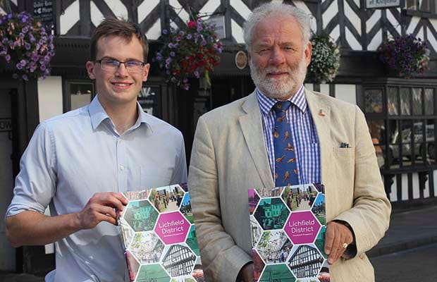 Economic development officer Jonathan Percival and Cllr Ian Pritchard launching the new 'Investment Prospectus'