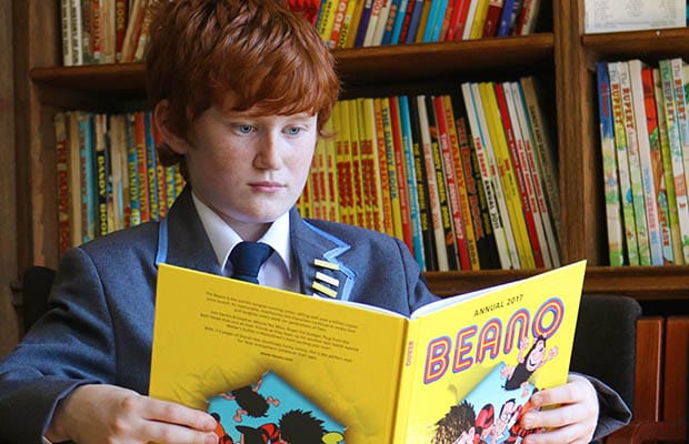 A Maple Hayes student taking part in the read-a-thon