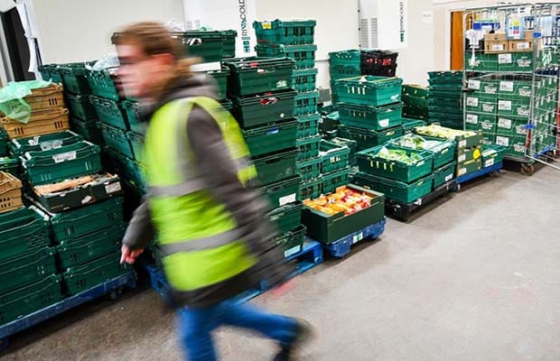 Foodbank donations being prepared for distribution