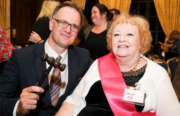 Charles Hanson with Pathway chief executive Kathy Coe