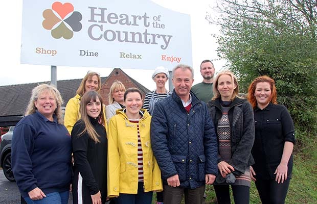Julian Fisher with representatives from the Heart of the Country Shopping Village