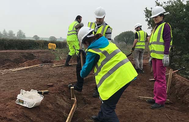 Volunteers working on the Lichfield Canal restoration project