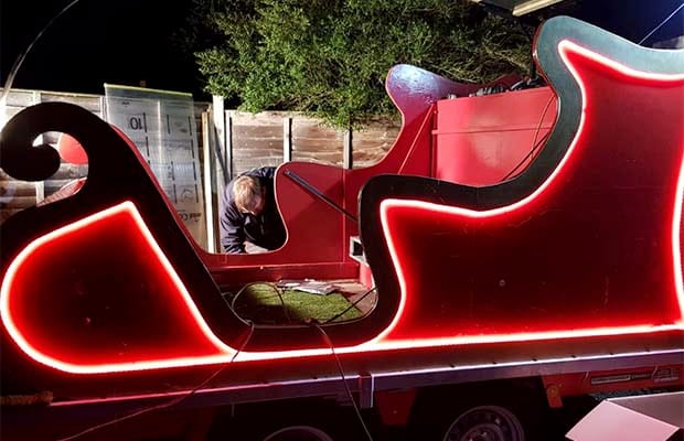 Work taking place on the new Lichfield Round Table sleigh