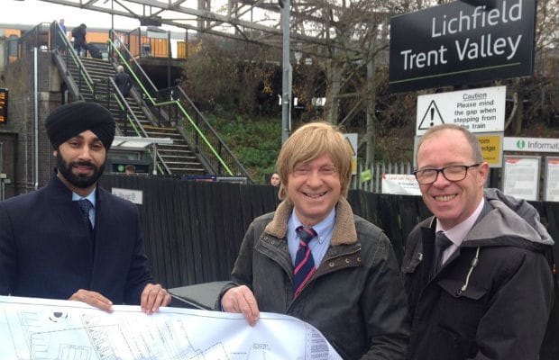 Harpreet Singh-Moore from Network Rail with Michael Fabricant MP and Richard Brooks from West Midlands Railway