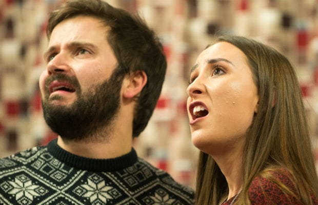 Pat Jervis and Kathy Coombes in rehearsals