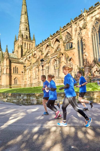 Runners checking out part of the Cathedral to Castle route