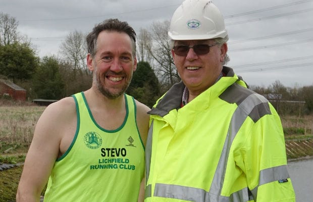 Steve Williams with his dad Brian, a Lichfield and Hatherton Canals Restoration Trust volunteer