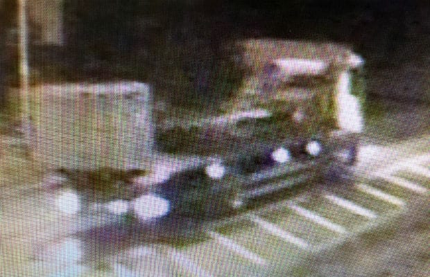 The lorry believed to be involved in the raid caught on CCTV