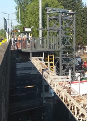 One of the new lift structures in place at Lichfield Trent Valley station