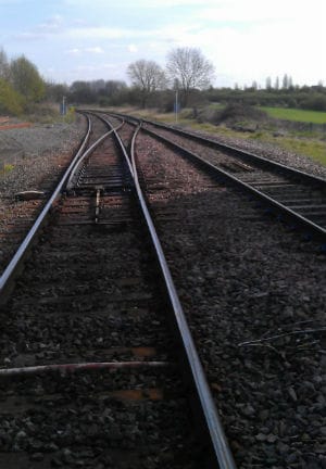 The existing tracks heading from Lichfield to Burton