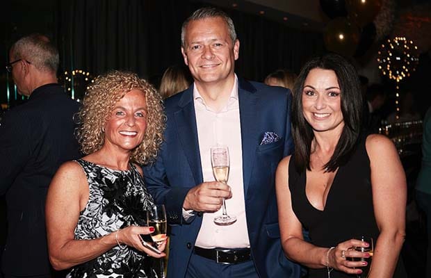 Angela Millward, head of HR, Richard McNeilly, managing partner, and HR advisor Rachel Wakefield at the Dains celebration