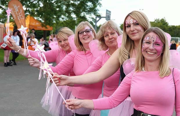 Dawn Grix from Lichfield with Judith Adams, Carol Talbot, Alexandra Grix and Claire Twigg at the Solstice Walk