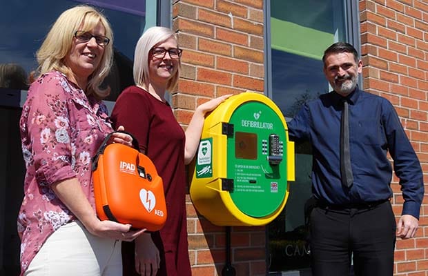 Elizabeth Fernihough and Chloe Meredith of Cameron Homes with Cllr Darren Ennis