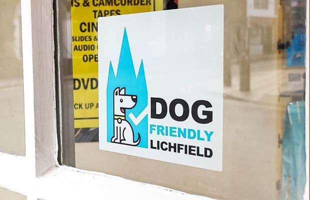 A Dog Friendly Lichfield sticker