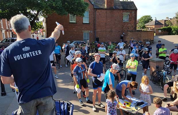 A briefing ahead of the Ride Lichfield Sportive event