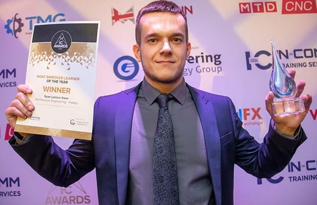 Ryan Lenton-Kane with his awards