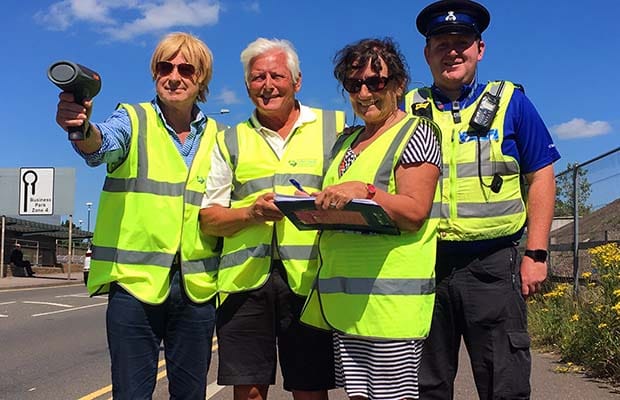 Michael Fabricant, Cllr Dave King, Cllr Janet Taylor and PCSO Tom Passmore