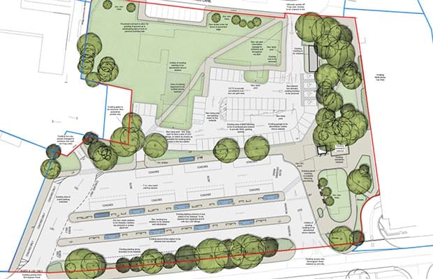 The proposed layout of the new bus station and car park