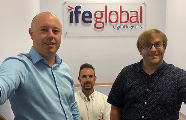IFE Global Logistics managing director Jamie Cramer, IFE Global Logistics financial director Dieter Parish, and Cocoonfxmedia Ltd managing partner James Blackman