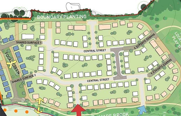 The proposed layout for the new homes in Streethay