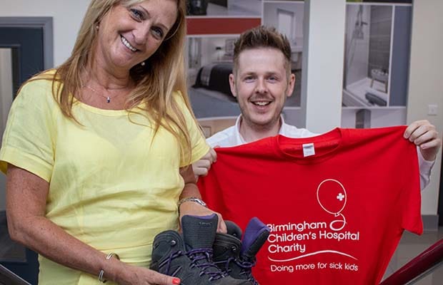 Charmaine Sweeney and Adam Routley preparing for the charity challenge