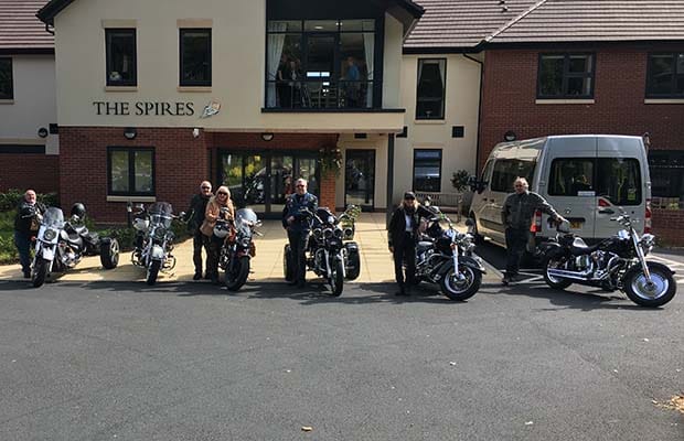 Some of the bikers who accompanied Ann on her journey