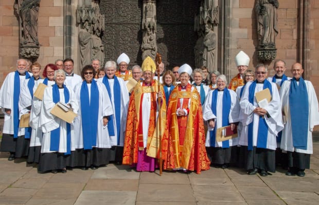 The Bishop of Lichfield with the new lay ministers