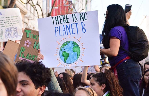 A climate change protest