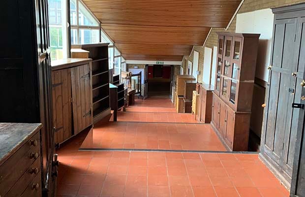Some of the furniture being sold off from the former Abbots Bromley School