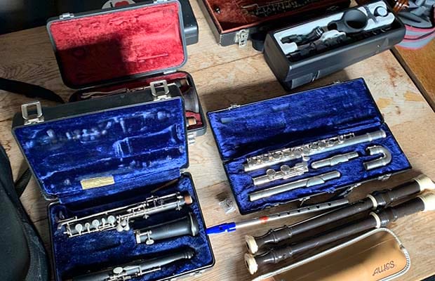 Some of the musical instruments due to be auctioned off at the former Abbots Bromley School