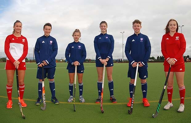 Lily Upton, Seb Fisher, Isabelle Astoin, Jenna Langley, Harvey Hughes, Sophie Hughes at Lichfield Hockey Club