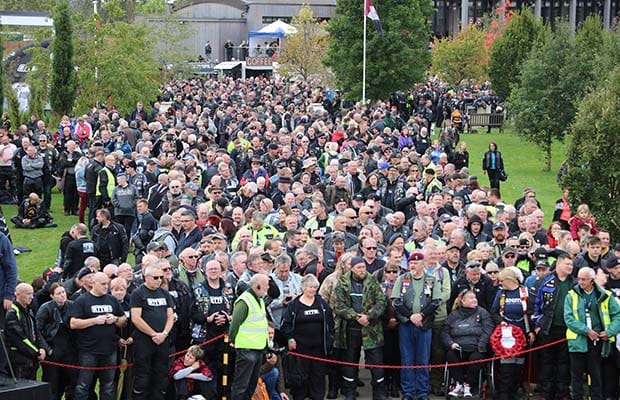 Crowds at the Ride to the Wall Remembrance Service