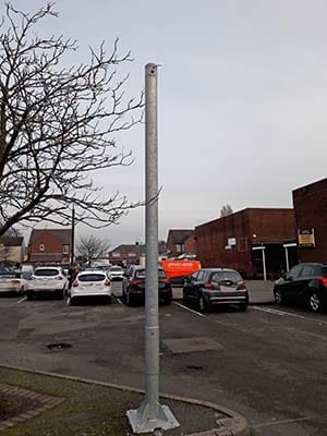 One of the poles where the ANPR cameras were previously positioned