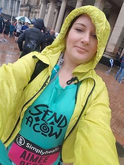 Aimee Edge after completing a half marathon in Birmingham