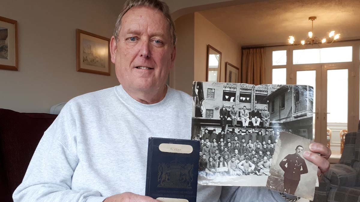 Keith Franklin with Albert’s passport