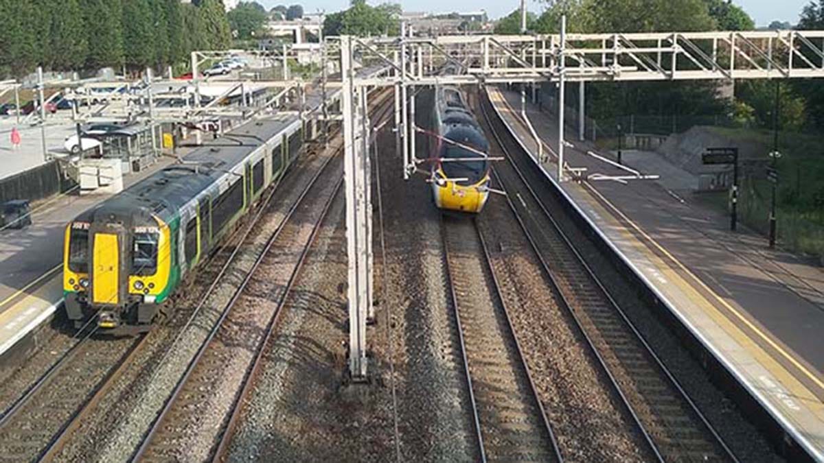 The West Coast Main Line through Lichfield Trent Valley station