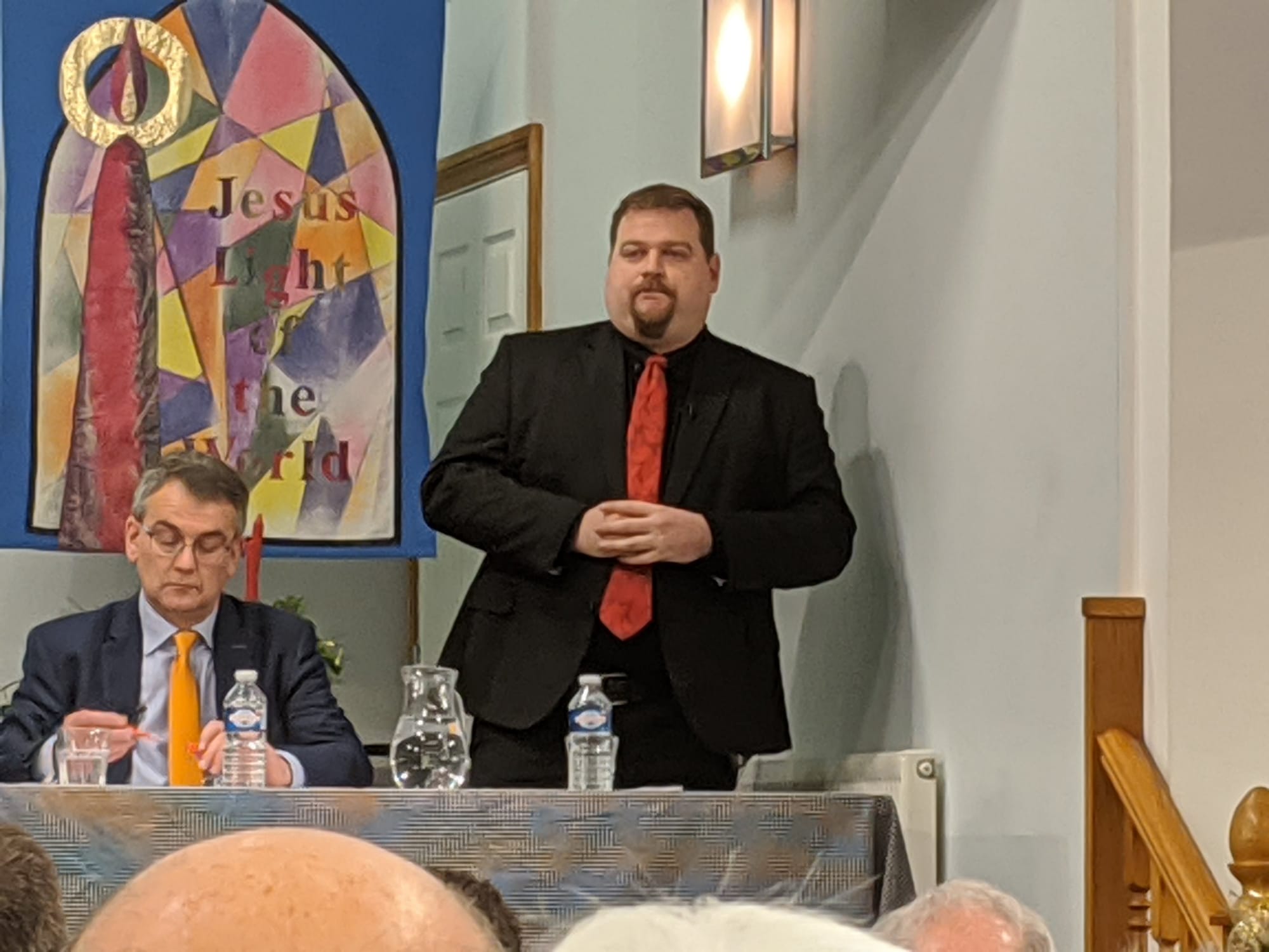 Dave Robertson speaking at the hustings event