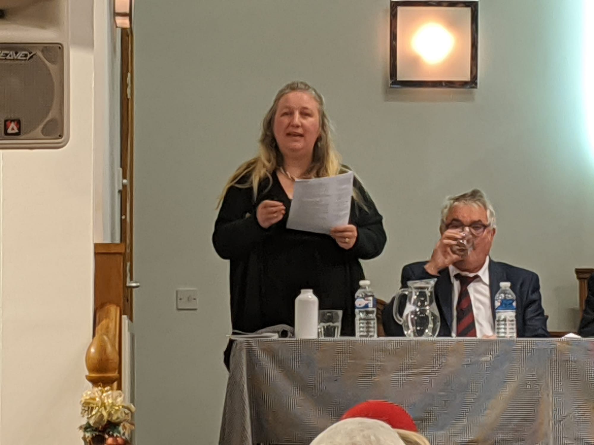Andrea Muckley speaking at the hustings