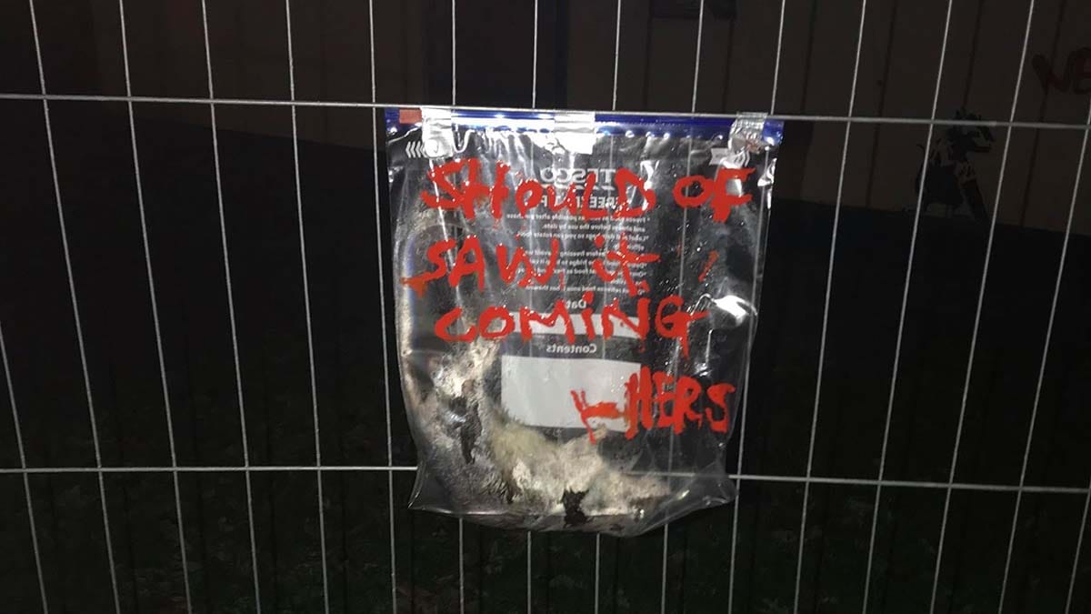 The bag containing a dead rat