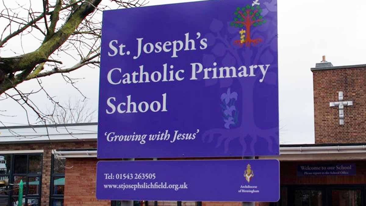 St Joseph's RC Primary School sign