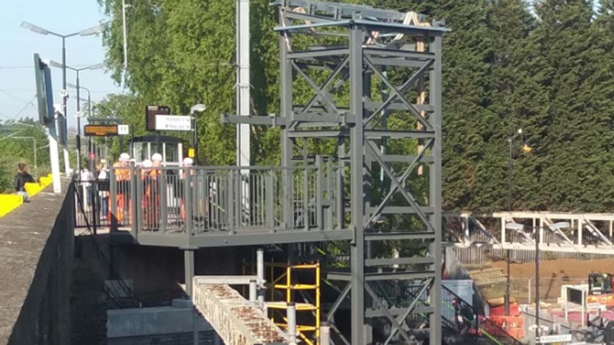 The lifts during the initial construction at Lichfield Trent Valley
