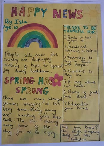 A copy of Isla's newsletter