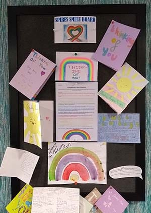 Some of the cards and letters sent to The Spires care home
