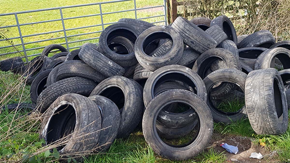 Tyres dumped during the coronavirus lockdown