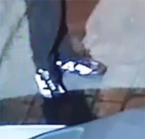 Police also released an image of distinctive footwear worn by the man caught on CCTV